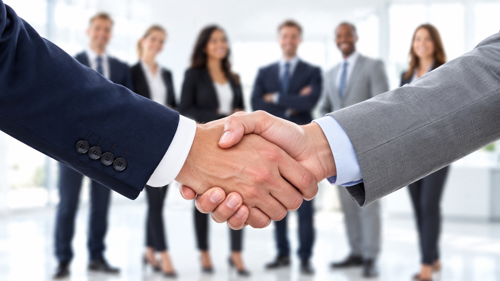 Business professionals shaking hands