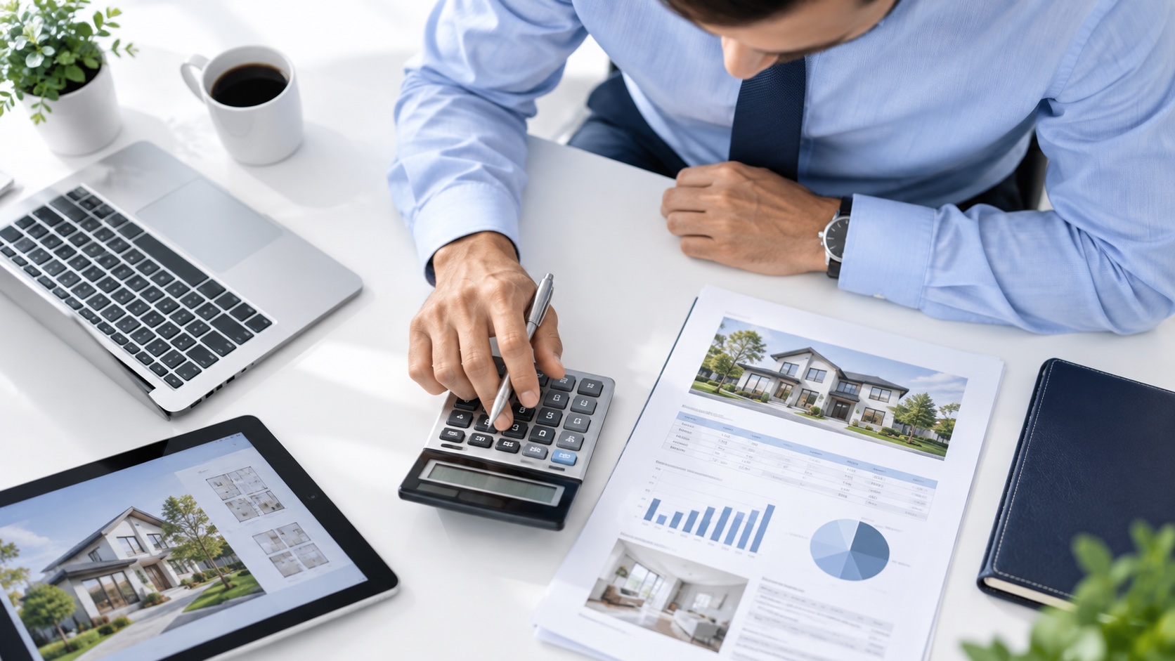 Property manager reviewing community finances